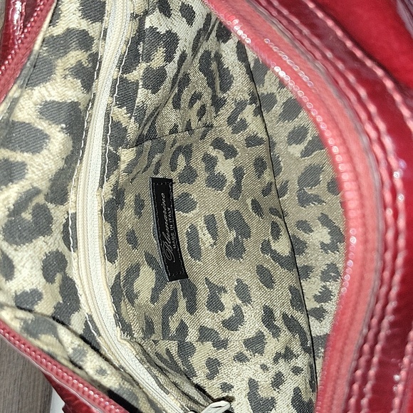 Blumarine Burgundy Patent Leather Crossbody Handbag - Picture 11 of 12